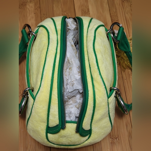 SEND OFFERS Y2K Juicy Couture Green Yellow Velour Bowler Satchel Bag Velvet 2002 - Picture 5 of 17